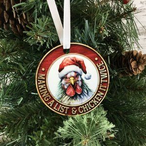 Making a List & Chicken it Twice Christmas Ornament